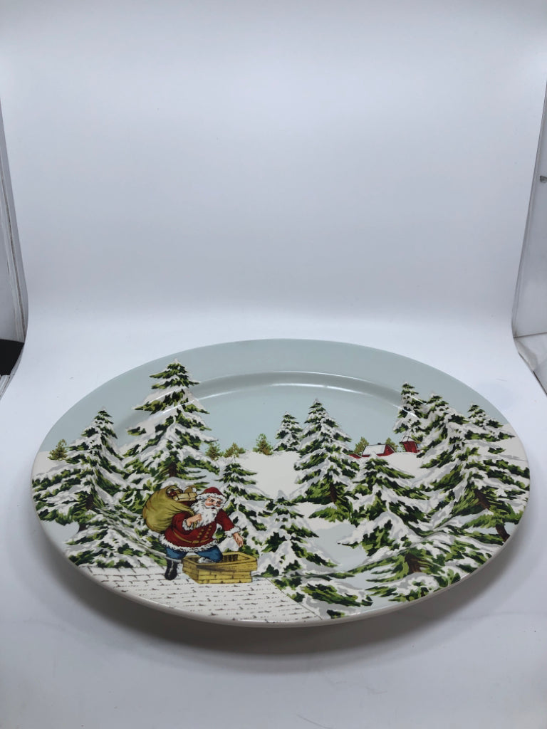 SANTA DOWN CHIMNEY PLATTER-WILLIAMS SONOMA .