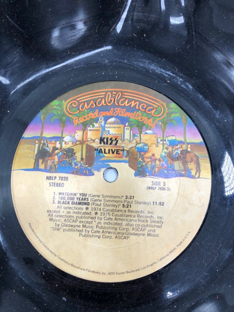 KISS "ALIVE" RUFFLED RECORD BOWL.