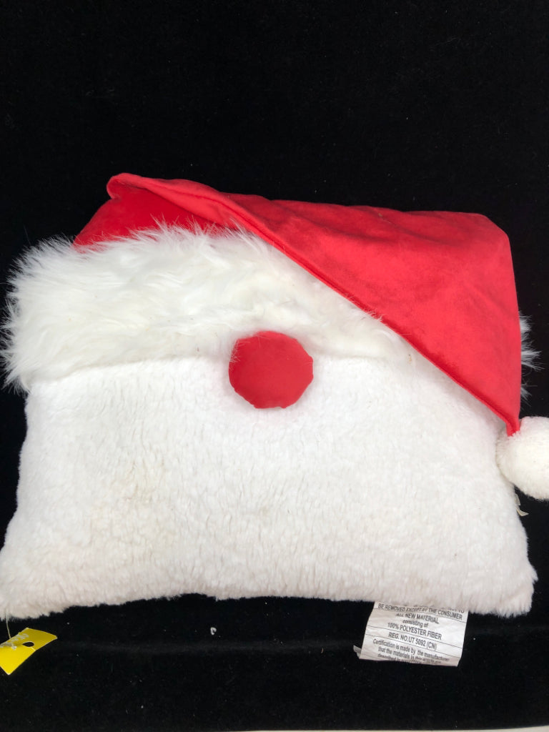 NWT SANTA PILLOW RED NOSE.