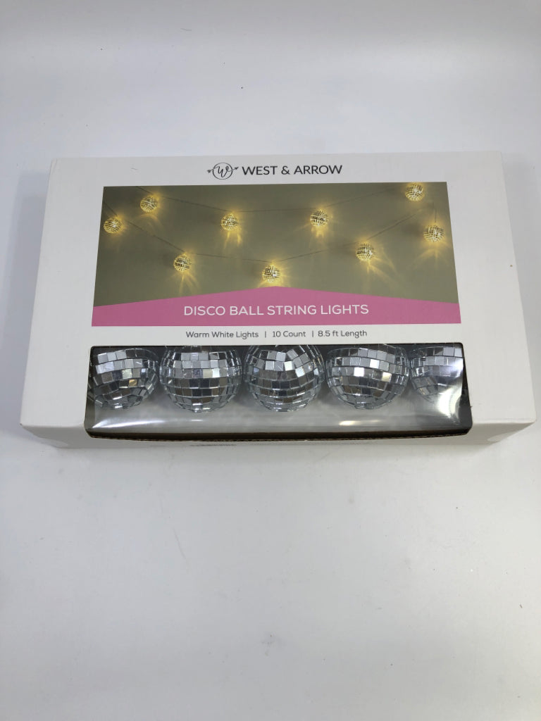 NIB DISCO BALL STRING LIGHTS.