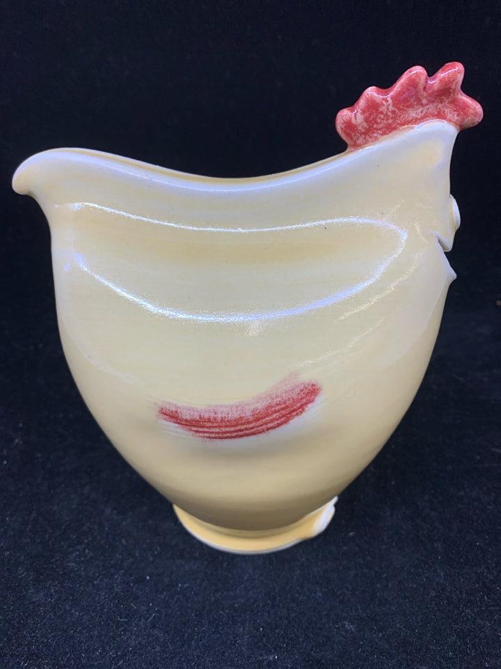 CREAM CERAMIC CHICKEN BANK.