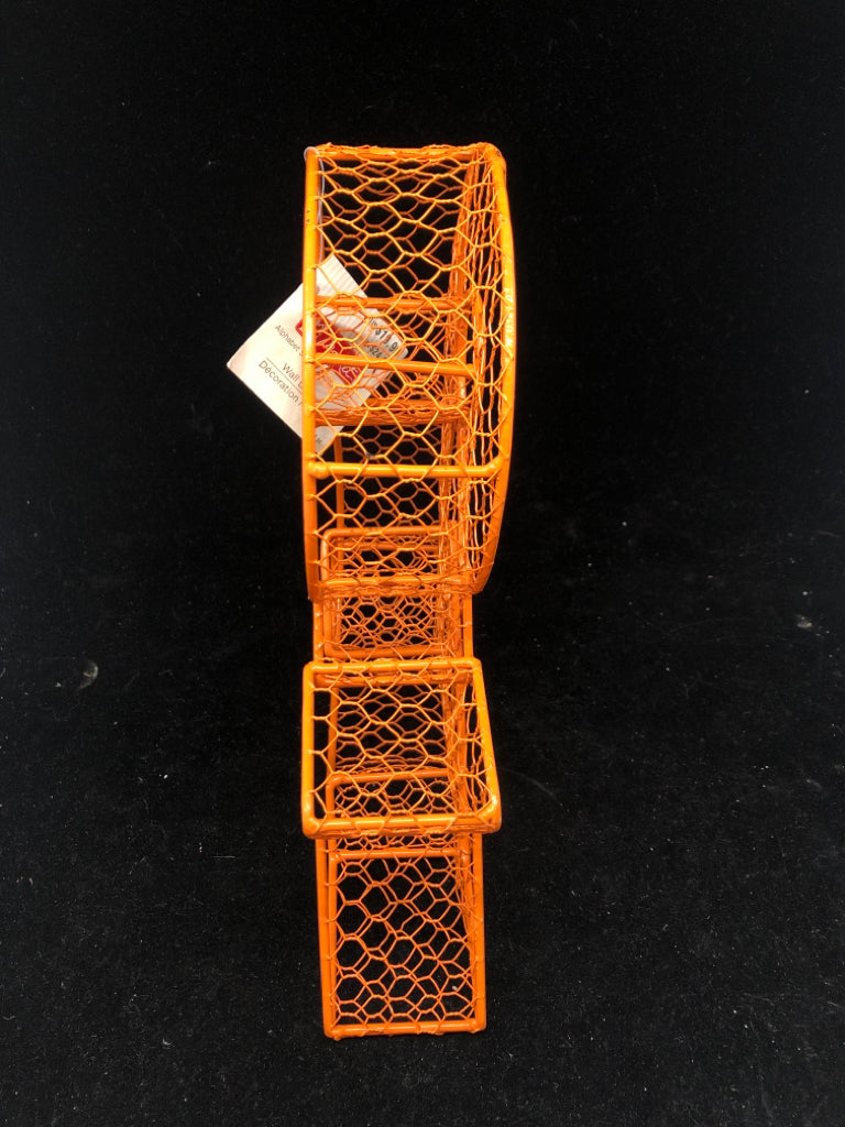 "&" ORANGE WIRE WALL ART.