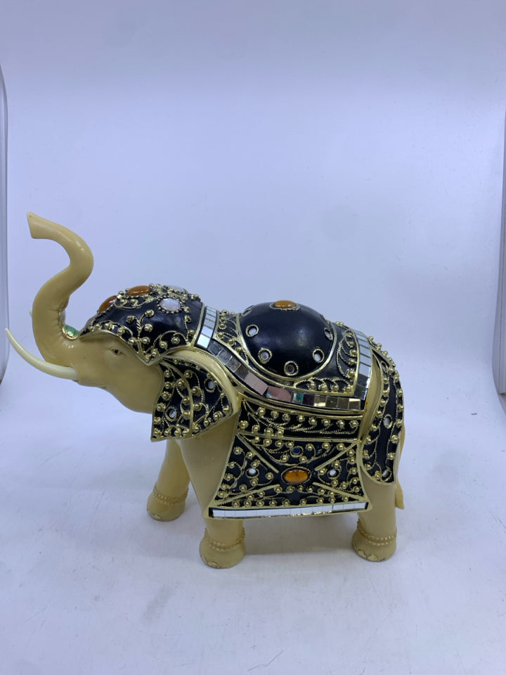 RESIN JEWELED ELEPHANT.