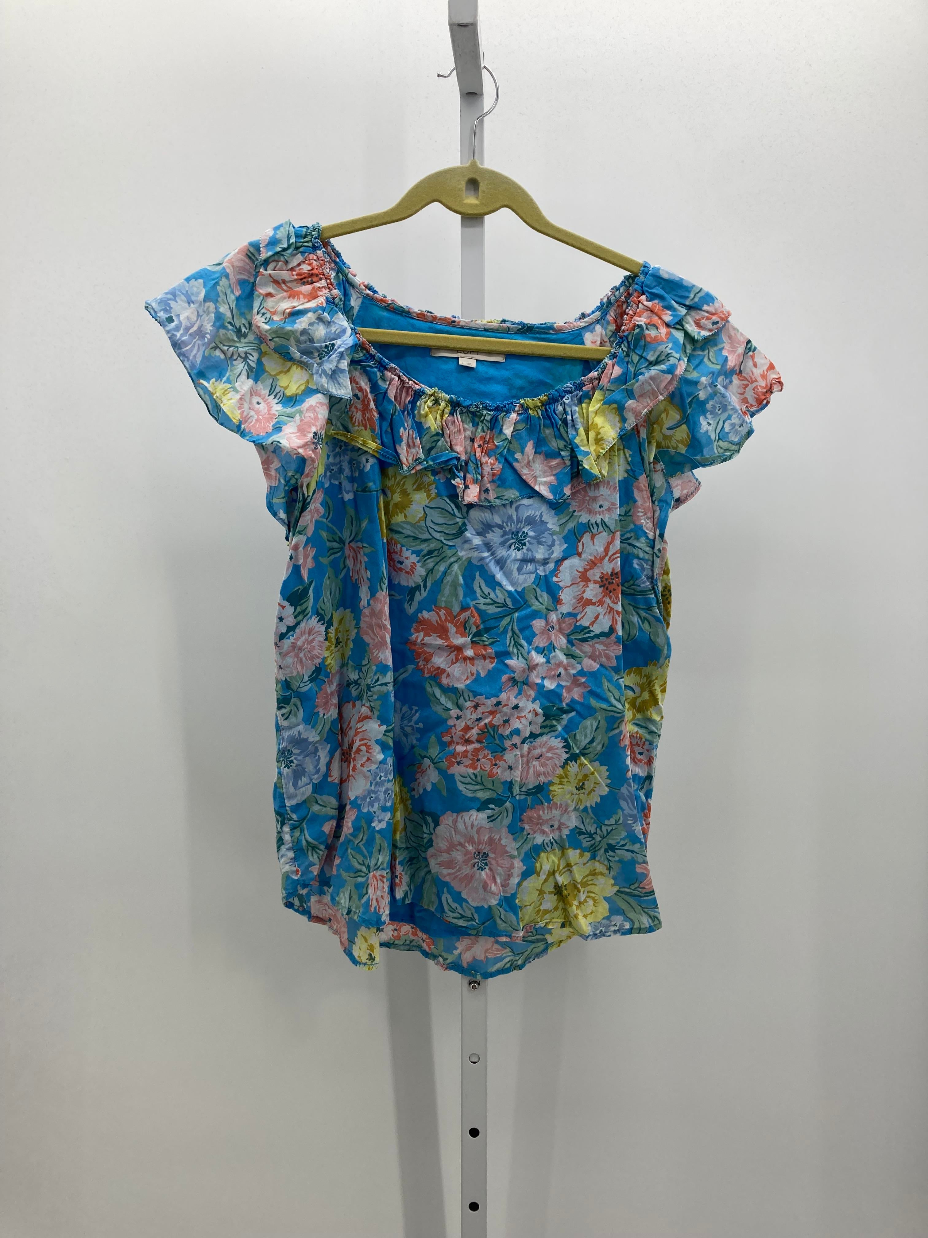 Loft Size Large Misses Short Sleeve Shirt