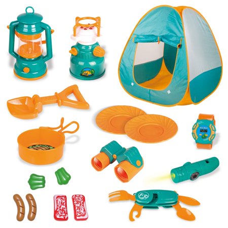 Fun Little Toys Pop up Tent with Kids Camping Gear Set Kids Play Tent Outdoor To