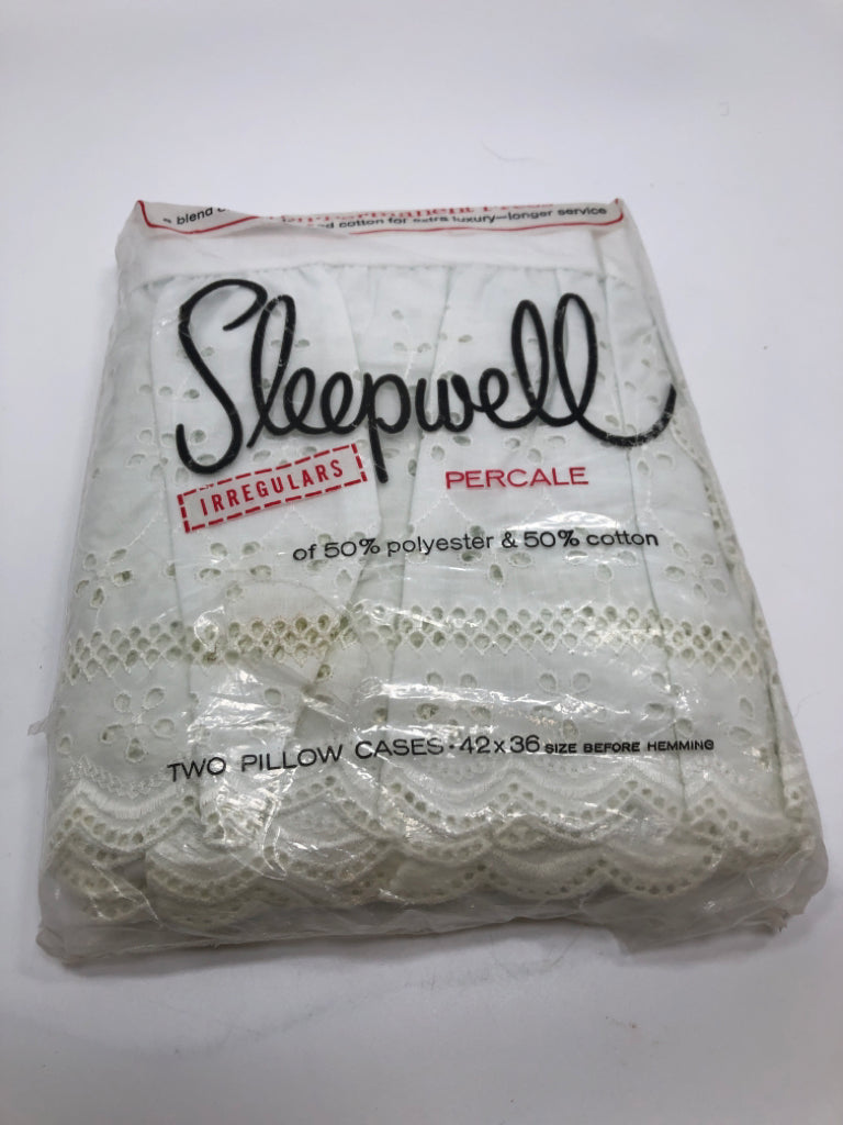 SLEEPWELL PERCALE PILLOW CASES.