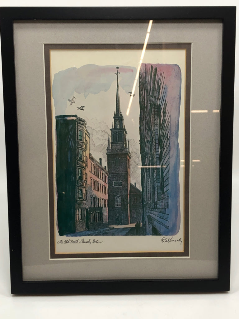 OLD NORTH CHURCH FRAMED PRINT.