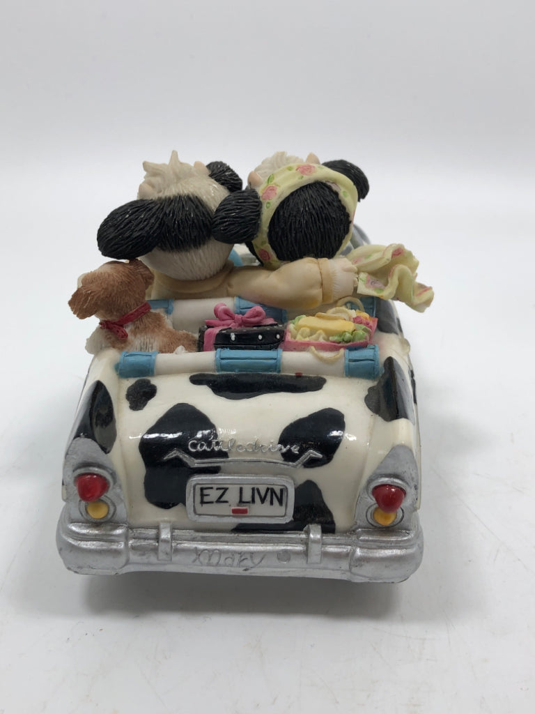 "I'VE GOT MOO IN THE FRONT SEAT OF MY HEART" MARY MOO MOO CAR FIGURINE.