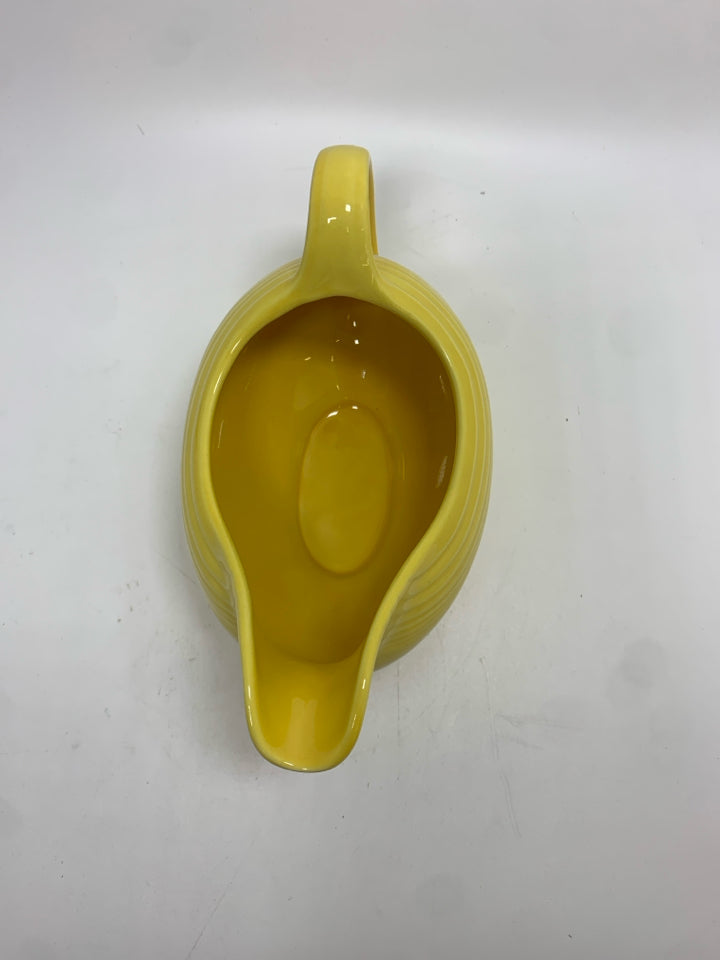 YELLOW FIESTA WARE GRAVY BOAT.
