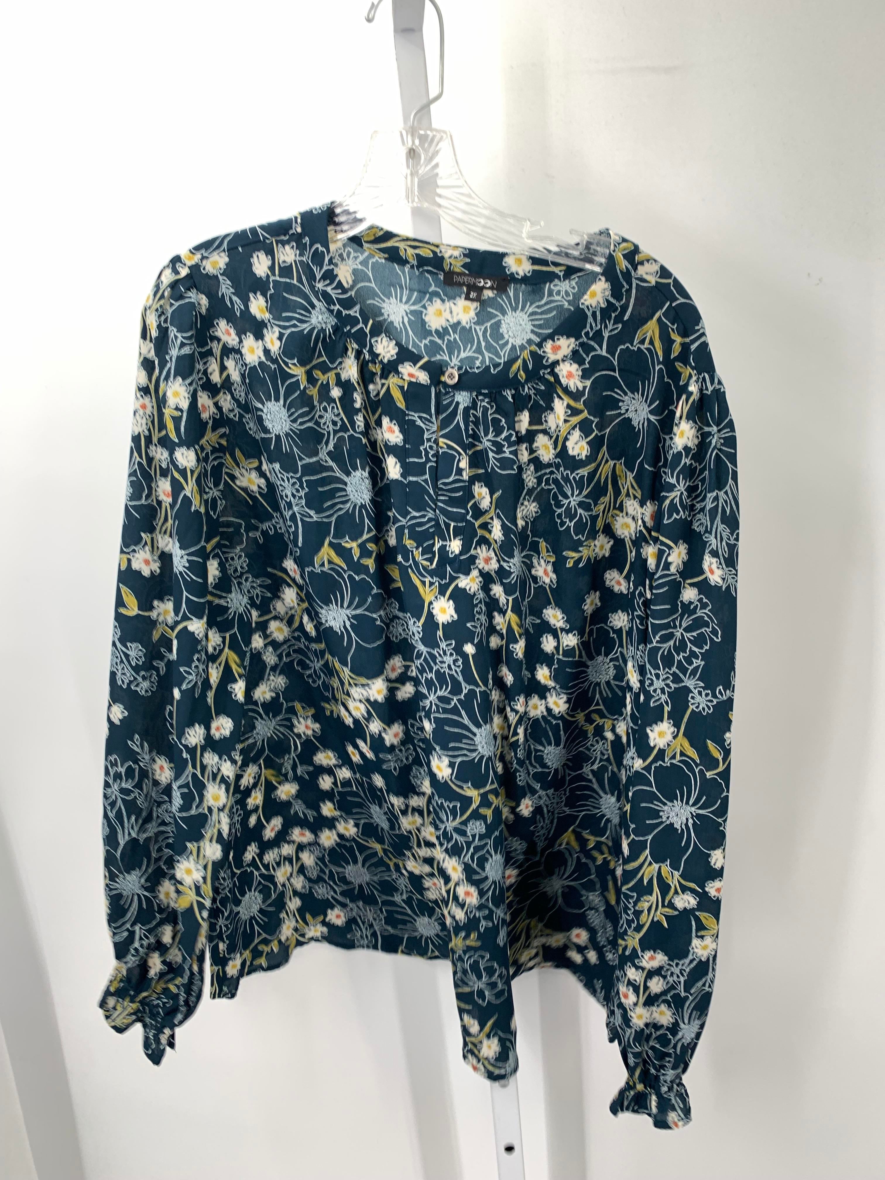 PaperMoon Size 2X Womens Long Sleeve Shirt