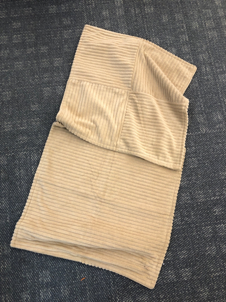 2 FUZZY BROWN RIBBED PILLOW CASES.