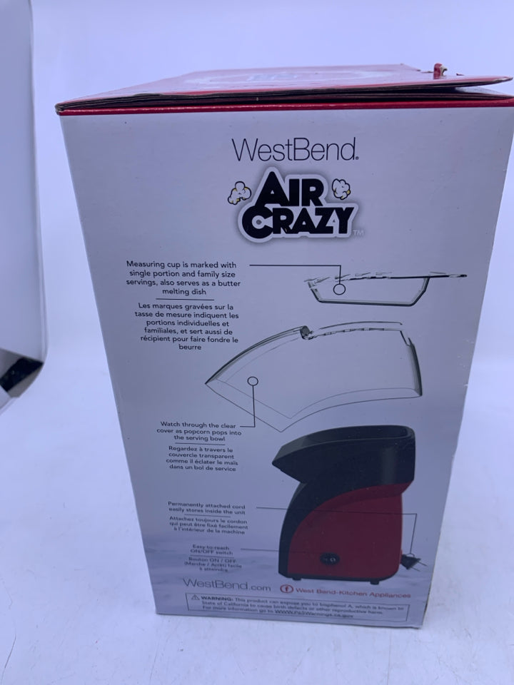 NIB AIR CRAZY HOT AIR POPCORN MACHINE.