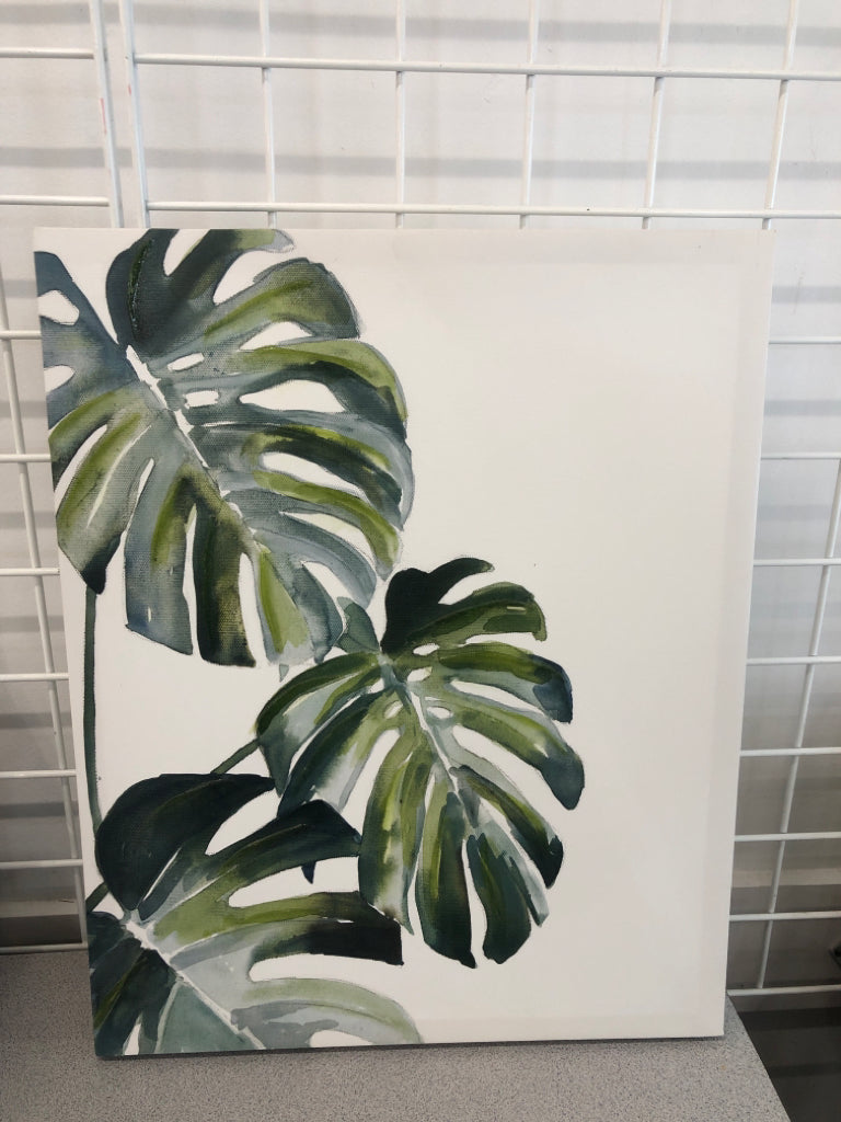 PALM LEAVES CANVAS WALL ART.
