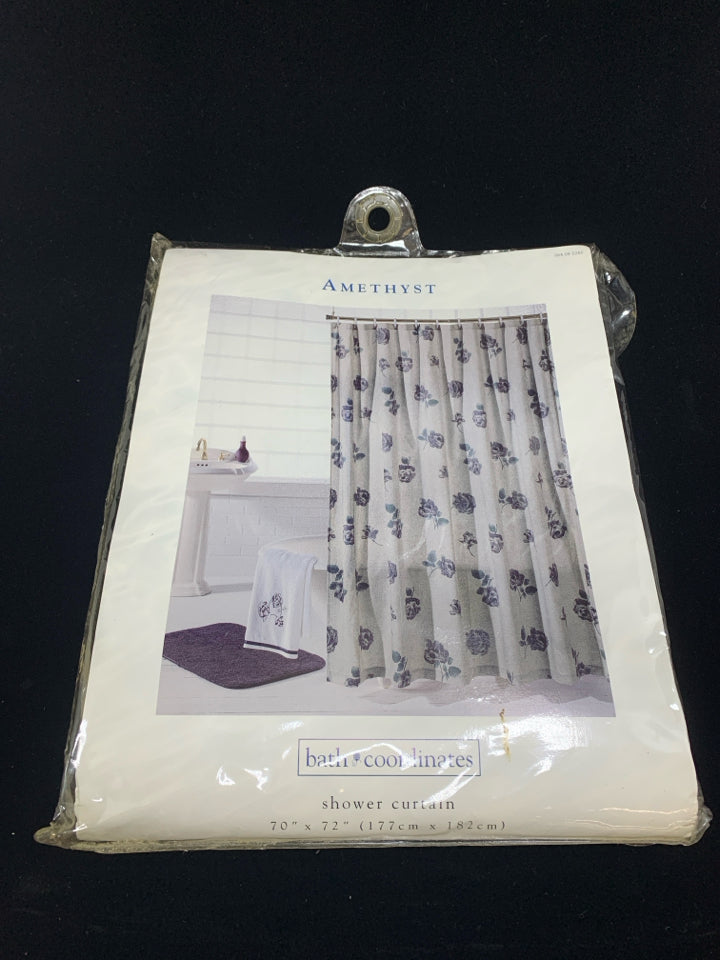 NIP GREY ROSE SHOWER CURTAIN.
