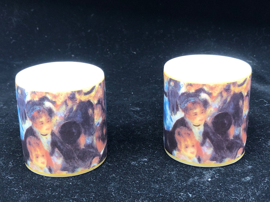 10PC ART DECO STYLE CUP/ SAUCER SET - 5 CUPS, 5 SAUCERS.