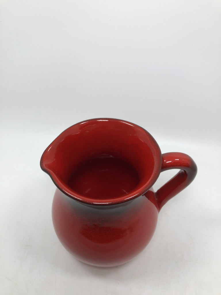RED CERAMIC PITCHER MADE IN ITALY.