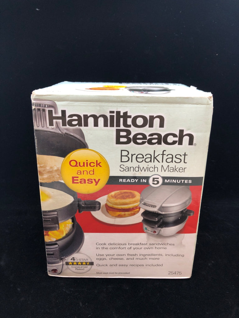 NIB BREAKFAST SANDWICH MAKER.