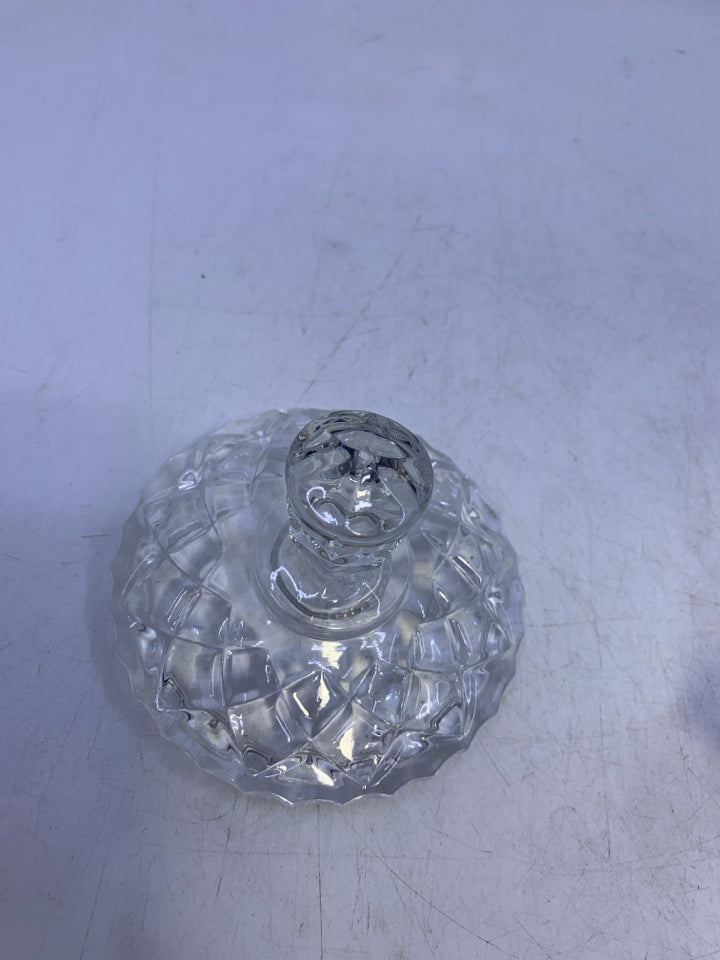 DIAMOND PATTER/ FROSTED GLASS CREAM + SUGAR BOWL