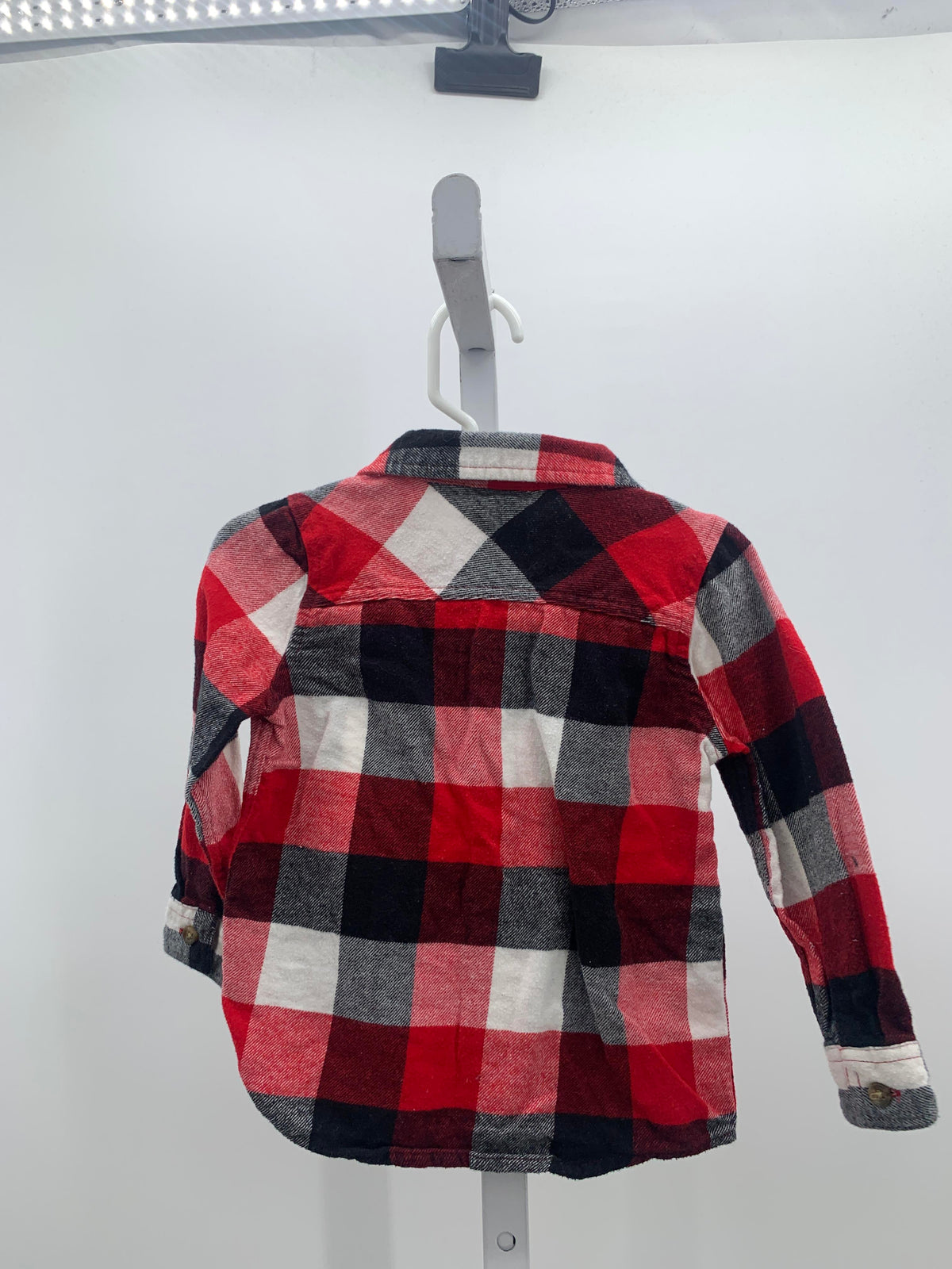 BLK/WHT PLAID BTN DOWN