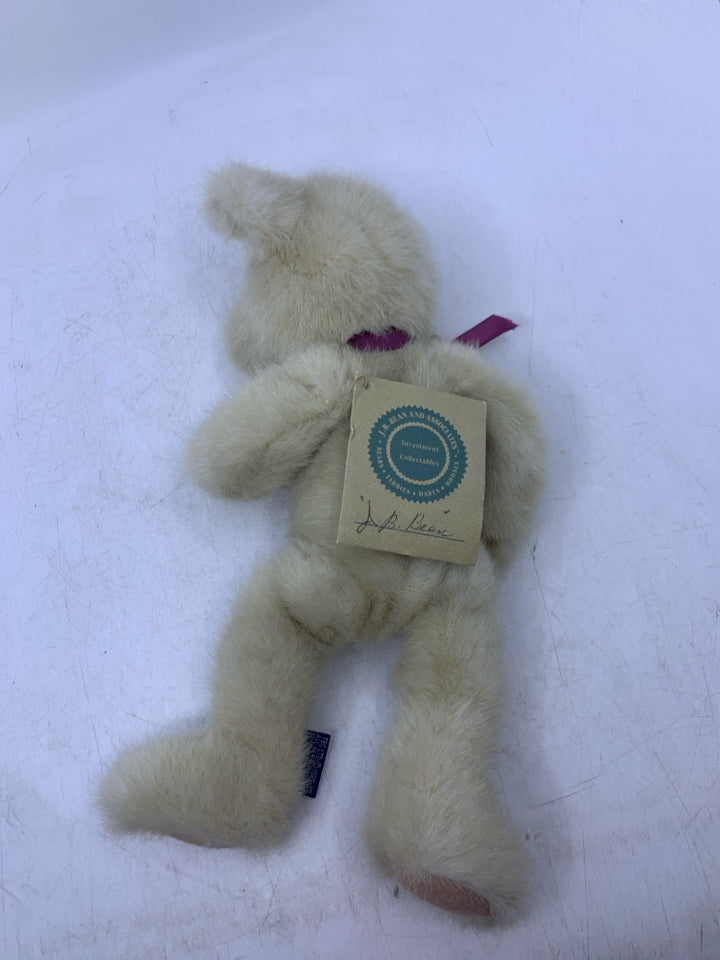 WHITE BEAR W/ THIN PURPLE BOW BOYDS BEAR.