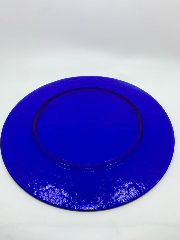 COBALT BLUE GLASS PLATTER.