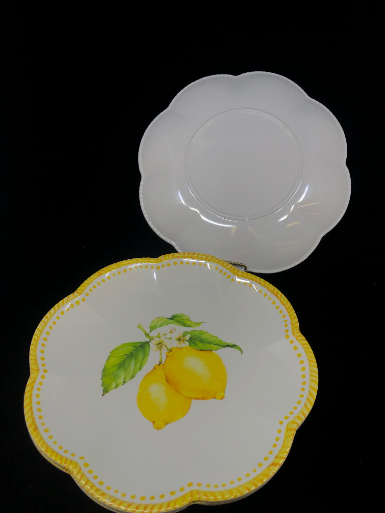 NIP 4 LEMON DECORATIVE MELAMINE PLATES.