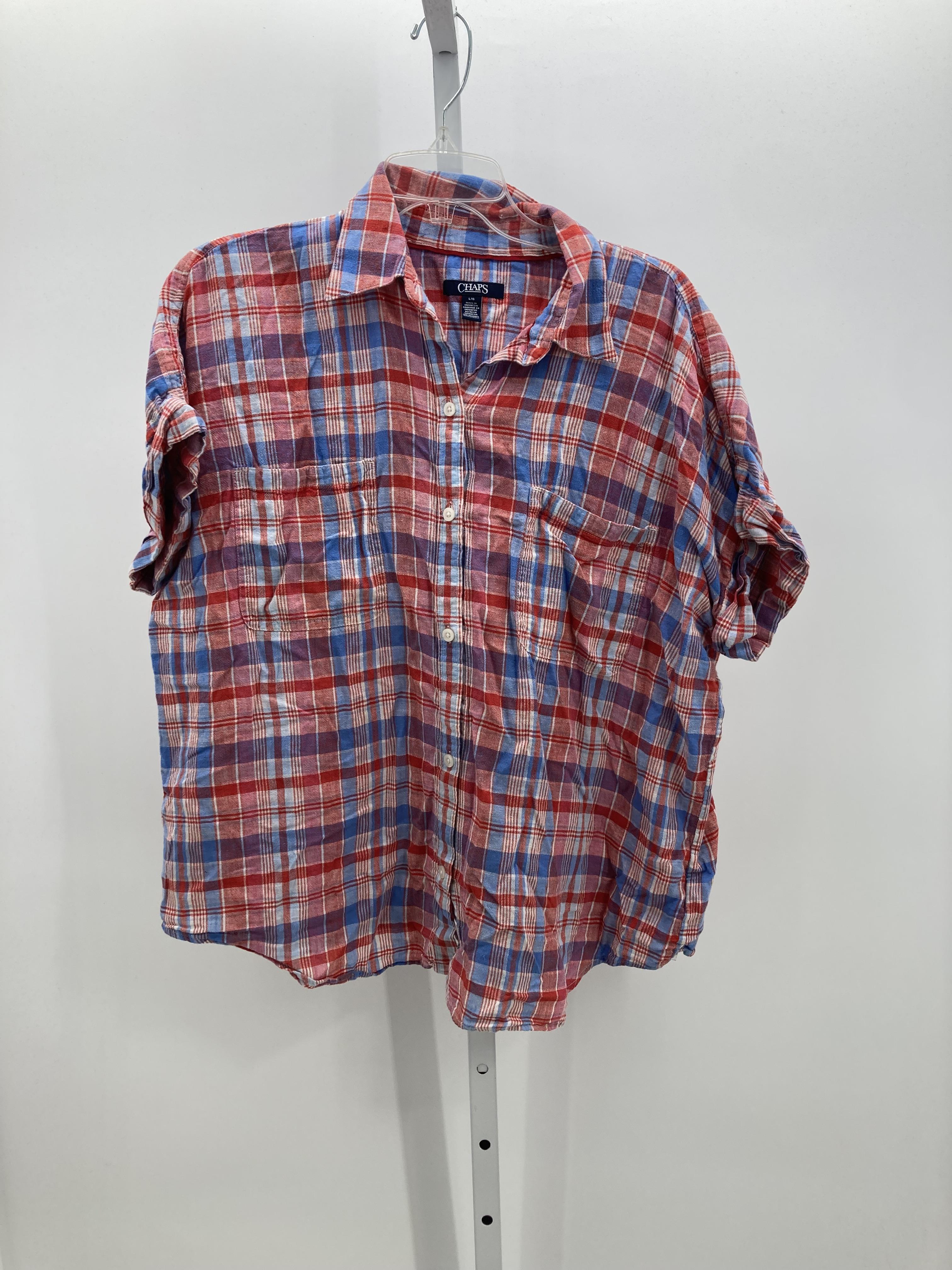 Chaps Size Large Misses Short Sleeve Shirt