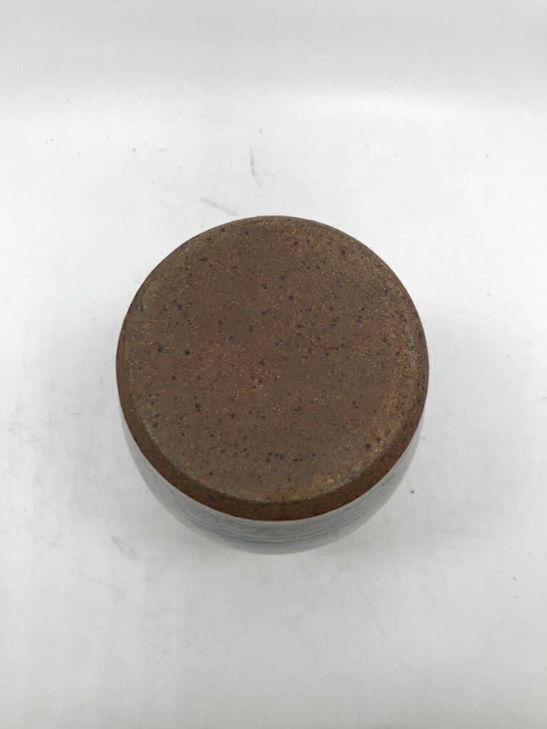 BLUE SPECKLED POTTERY VASE.