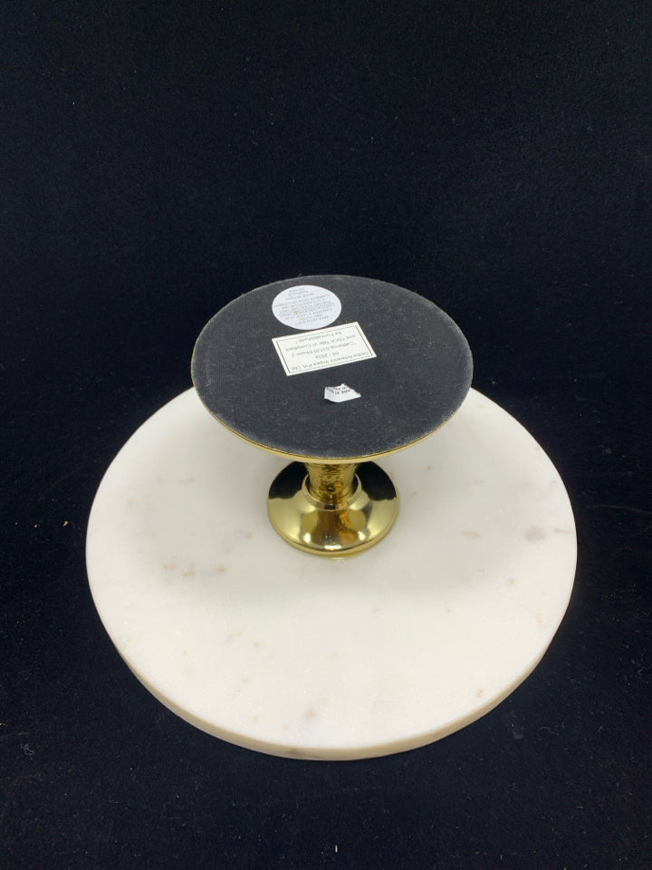 MARBLE AND GOLD CAKE STAND.