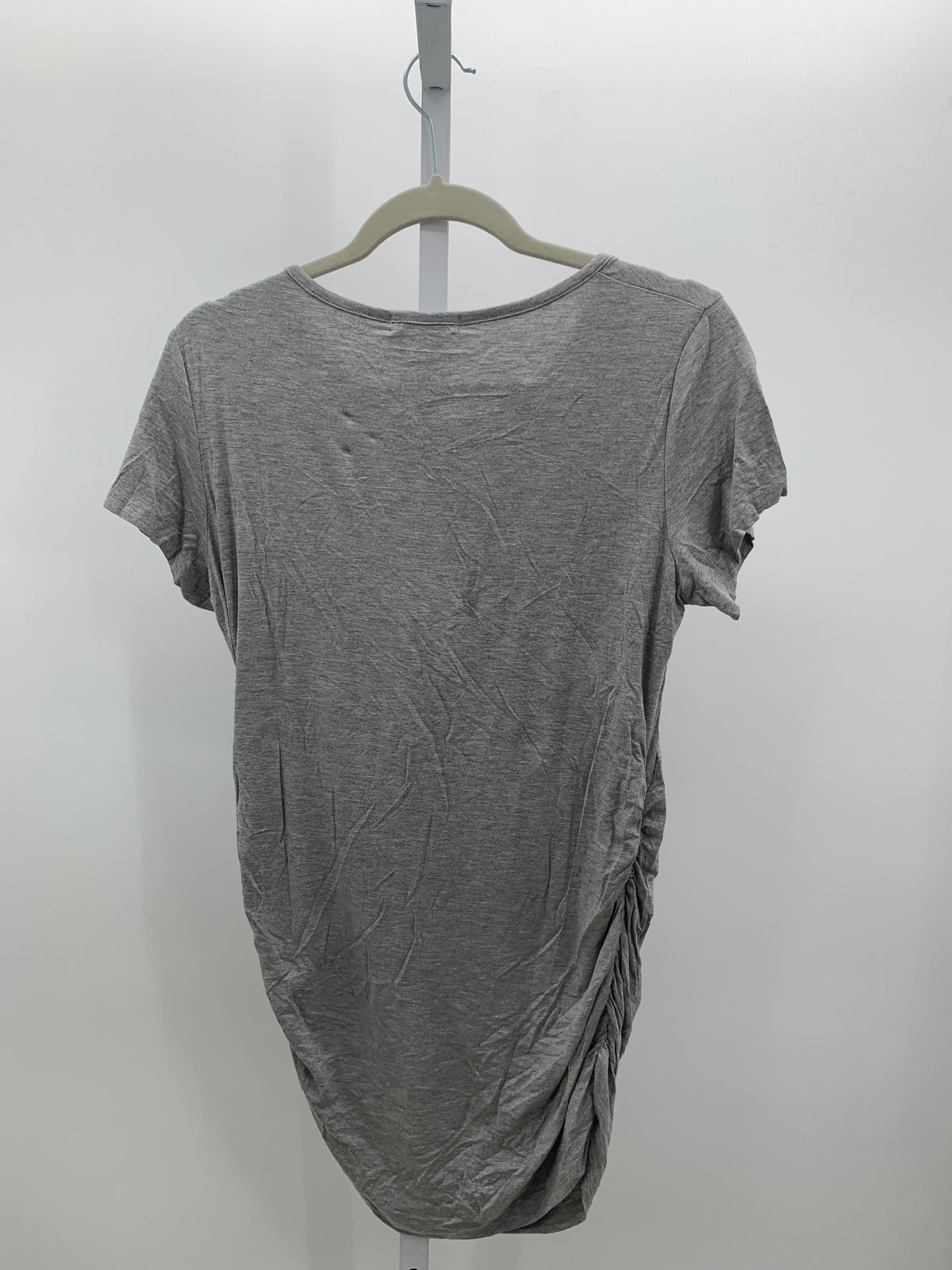 Grey Size Medium Maternity Short Sleeve Shirt