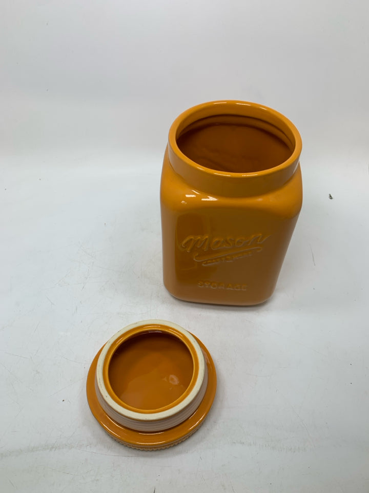 MASON JAR CERAMIC CANISTER.