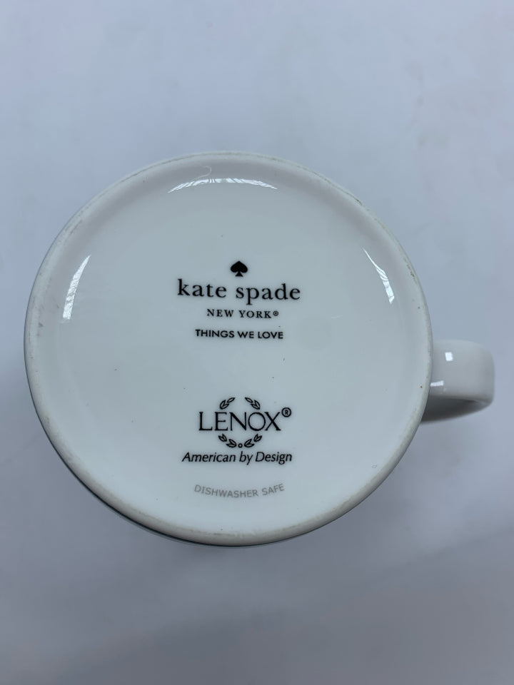 2 KATE SPADE X LENOX "LIVE COLOR FULLY" MUGS.
