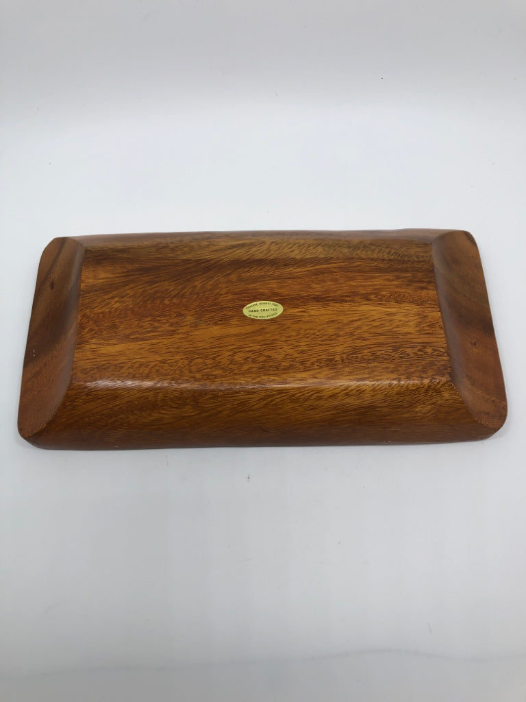 VTG MONKEY POD 2 SECTION WOOD SERVING TRAY.