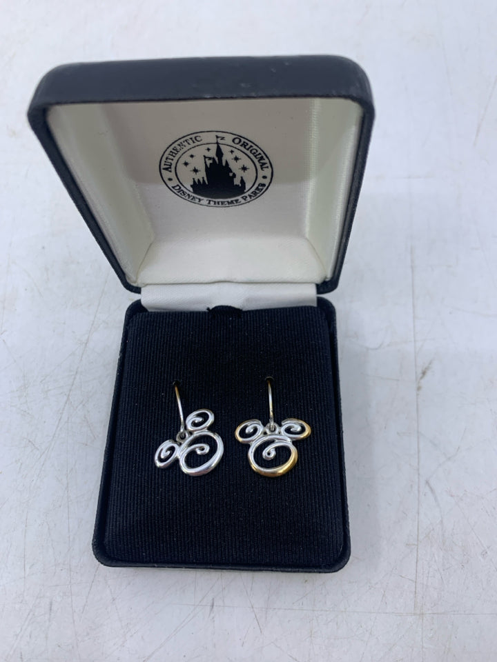 Sterling Silver Swirl Mickey Wire Earrings