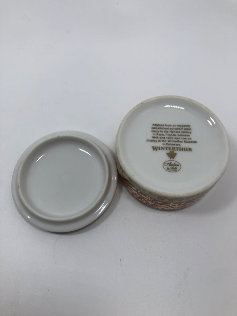 VTG FALCON PORCELAIN TRINKET BOX.