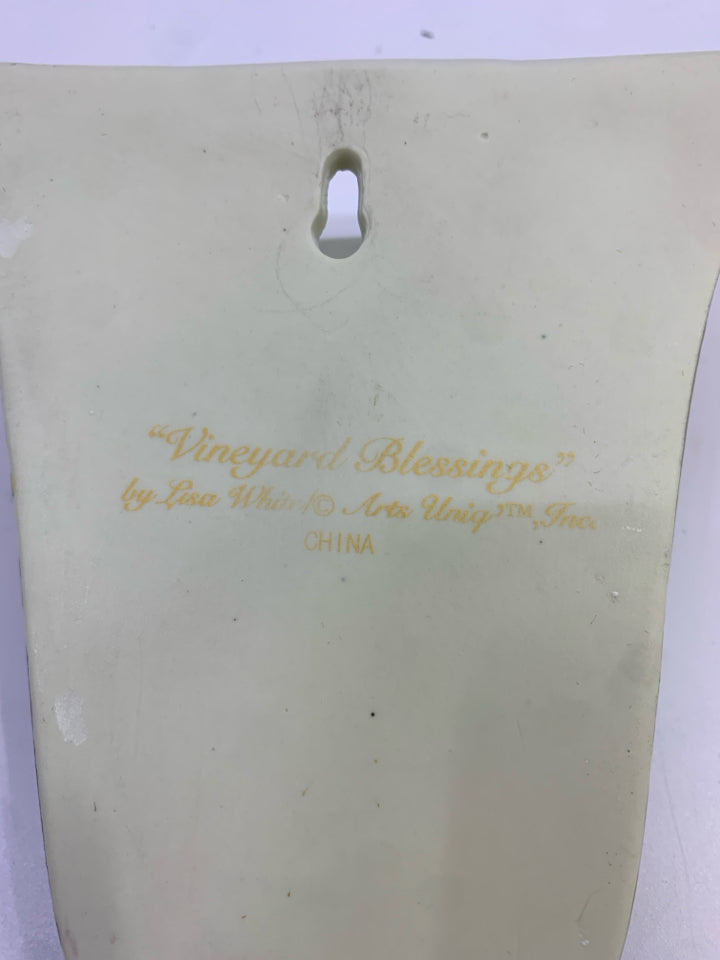 VINEYARD BLESSINGS CERAMIC WALL VASE.