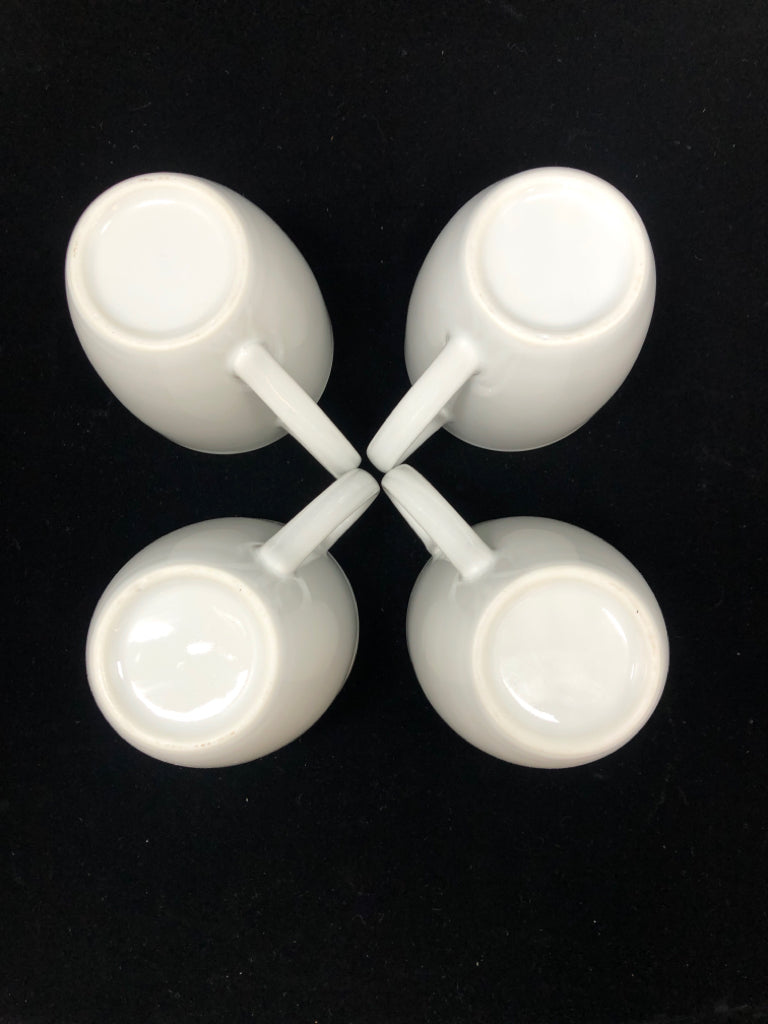 4 WHITE MUG SET.