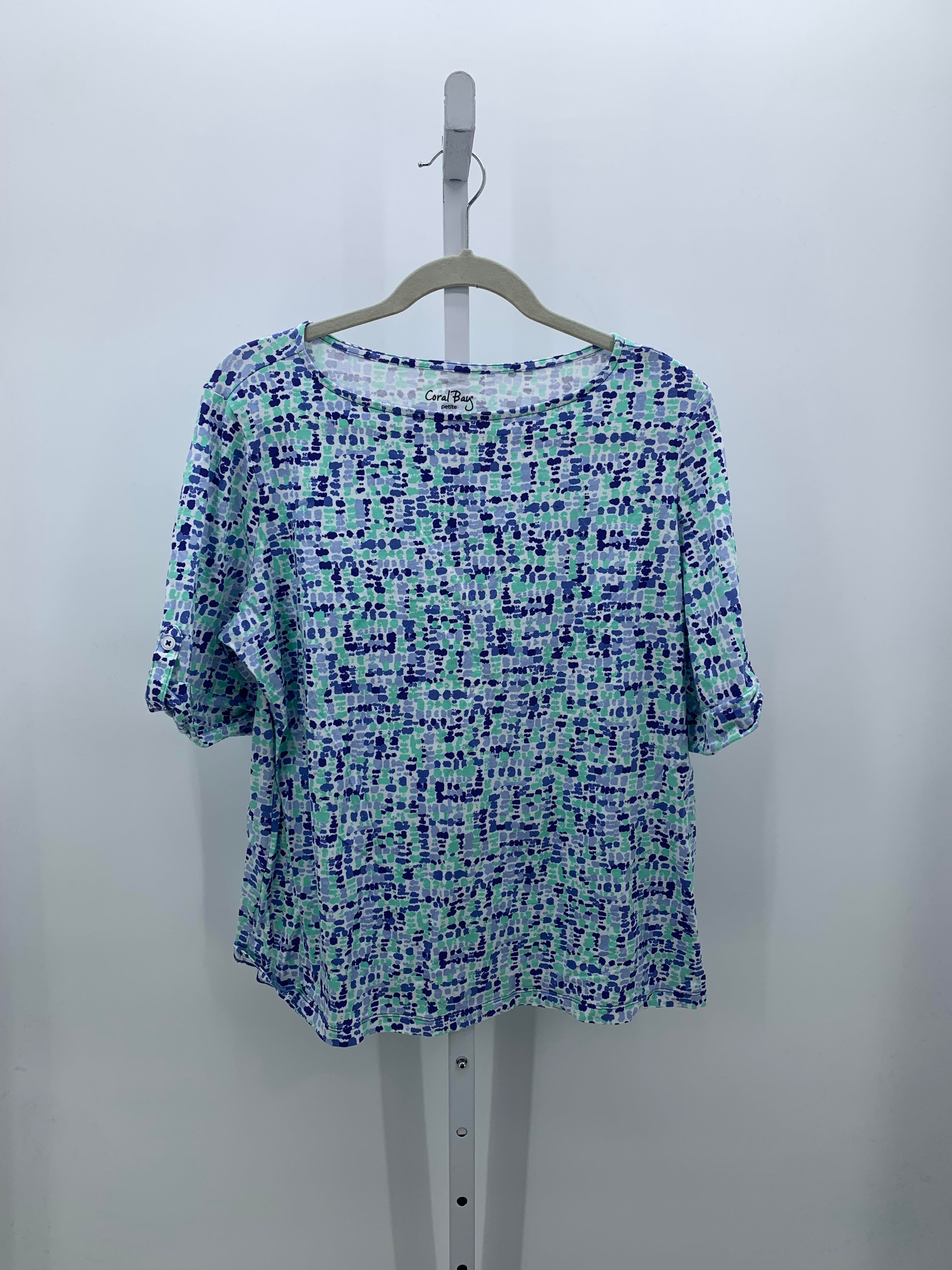 Coral Bay Size Large Petite Petite Short Sleeve Shirt