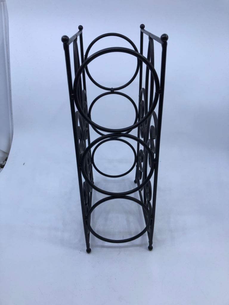 BROWN SCROLL WINE RACK.