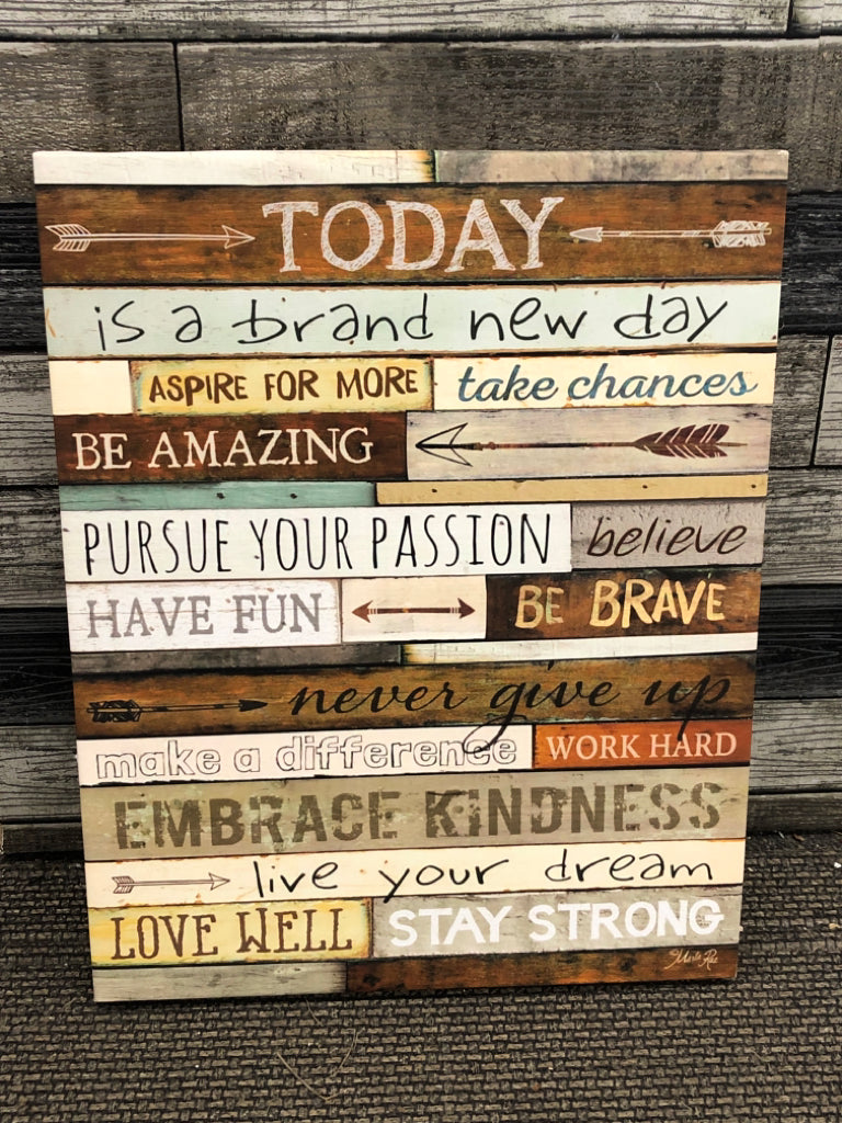 'TODAY IS A BRAND NEW DAY' CANVAS PRINT.