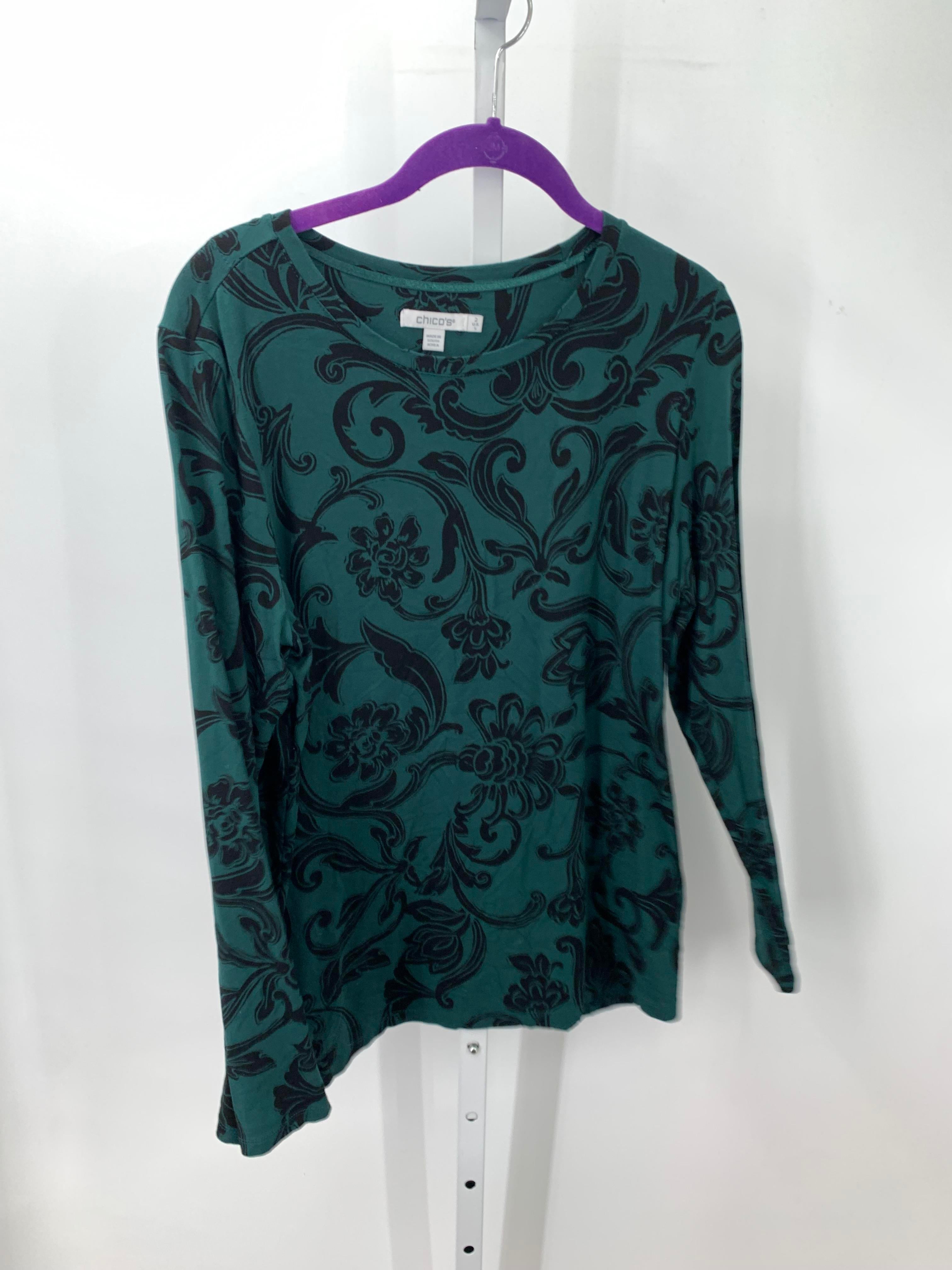 Chico's Size Large Misses Long Sleeve Shirt