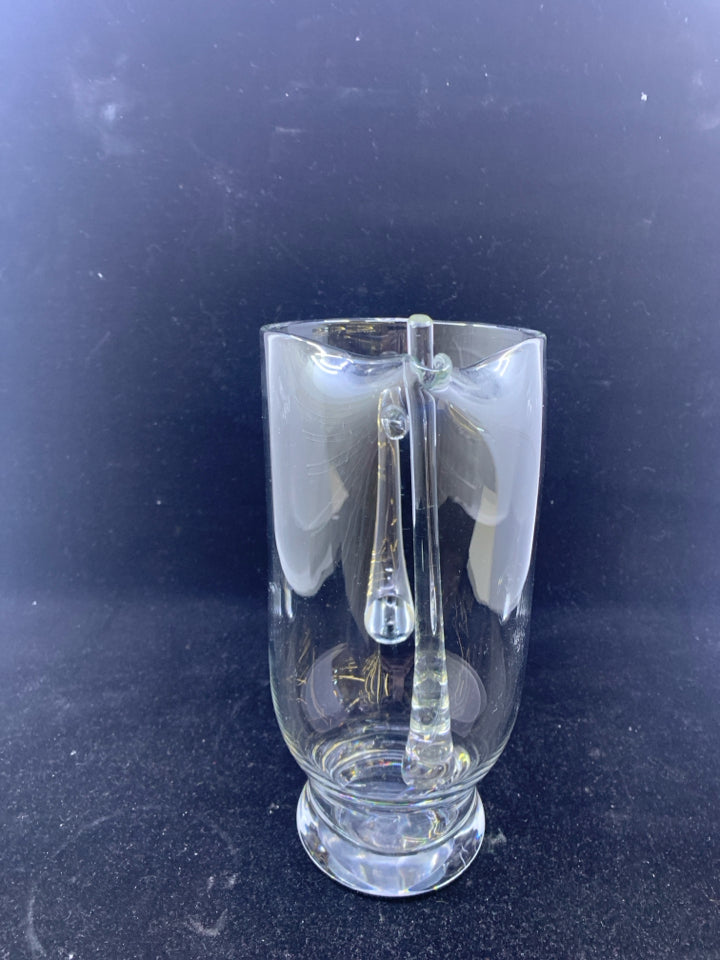 GLASS PITCHER W/ ICE LIP/ STIRRER.