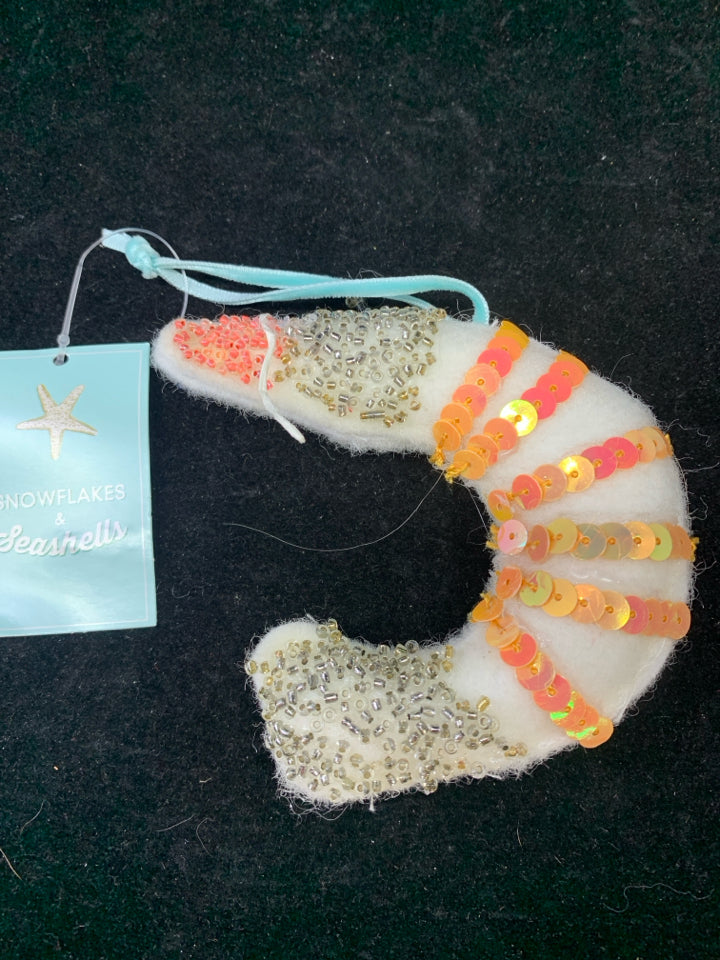 NWT PLUSH SHRIMP ORNAMENT.