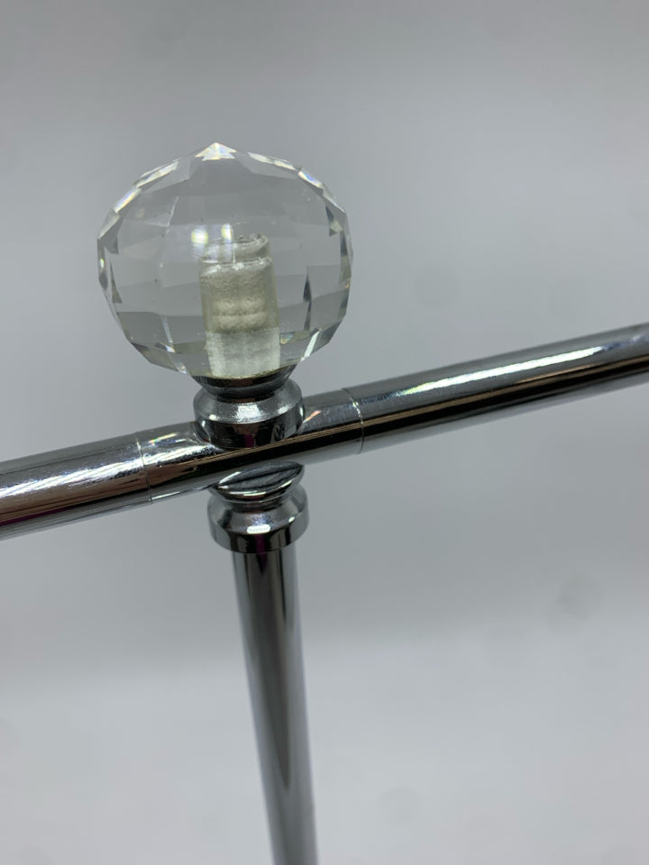 MIRRORED JEWELRY STAND W/ GEMS.