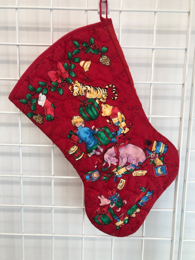 RED WINNIE THE POOH CHRISTMAS STOCKING.