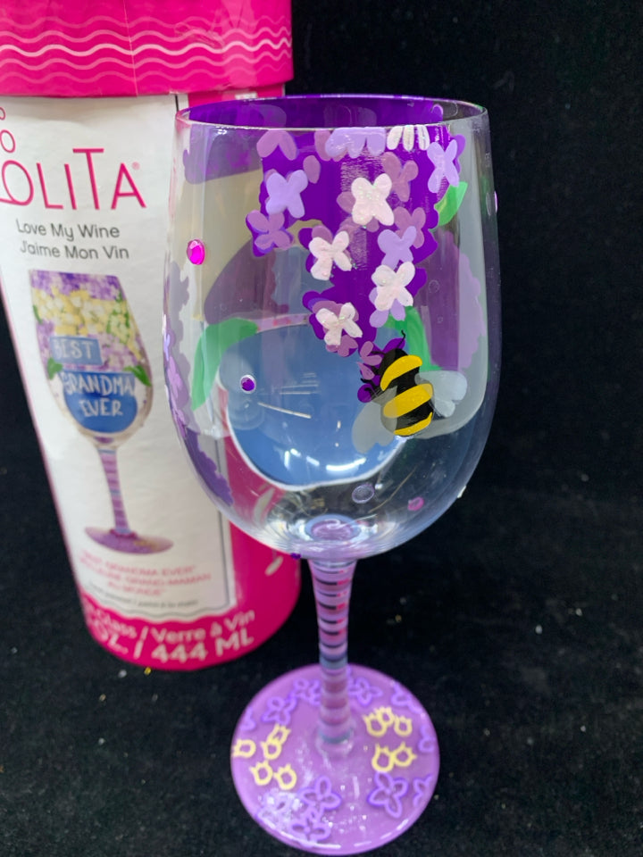 NIP BEST GRANDMA EVER LOLITA WINE GLASS.