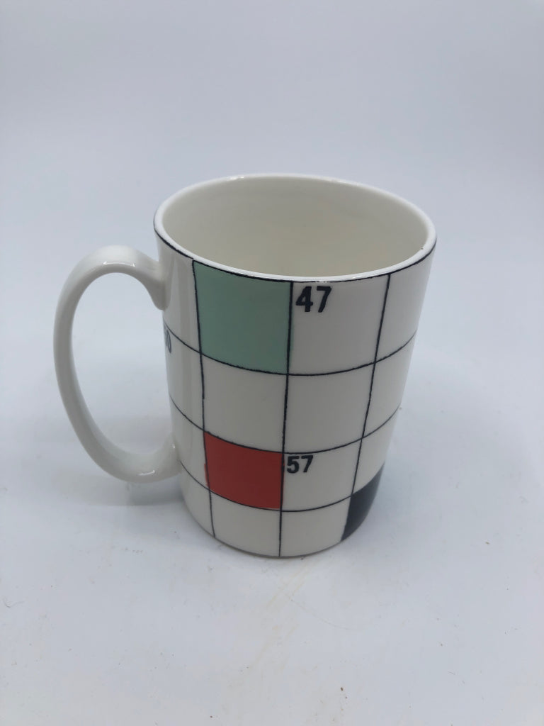2 LENOX KATE SPADE CROSSWORD + WORD SEARCH MUG SET.