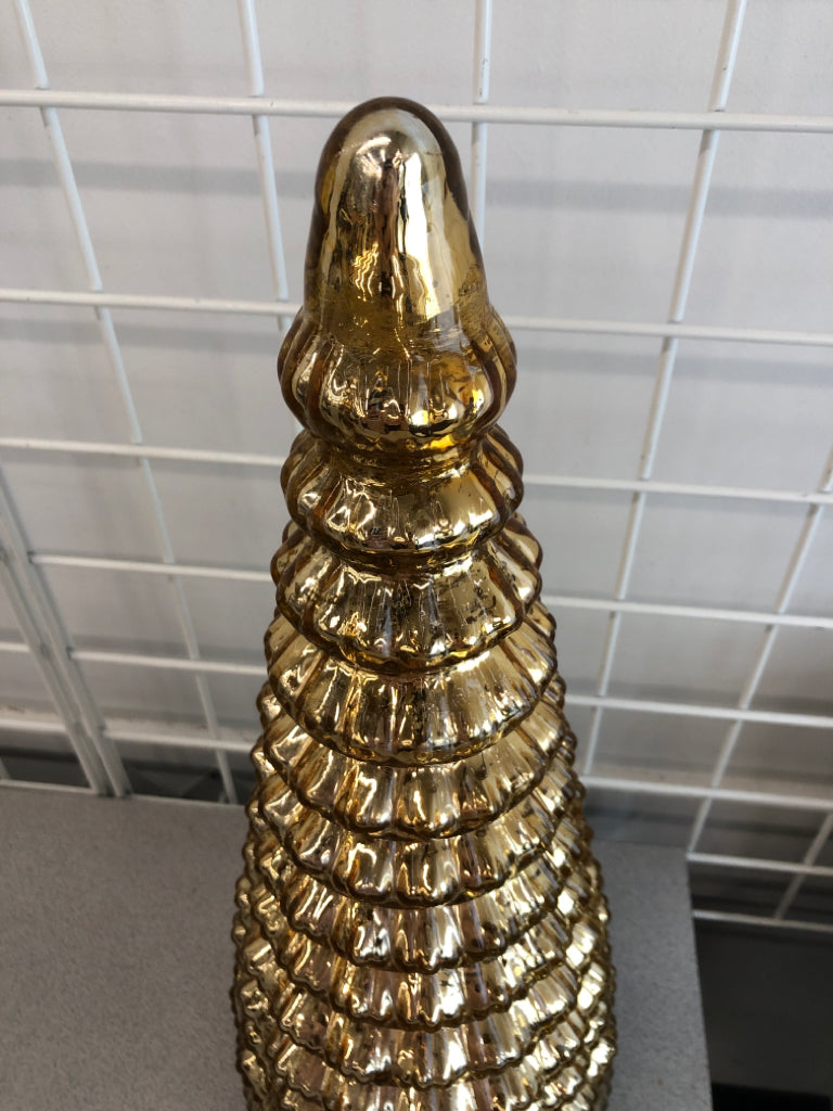 GOLD MERCURY GLASS WINTER TREE DECOR.