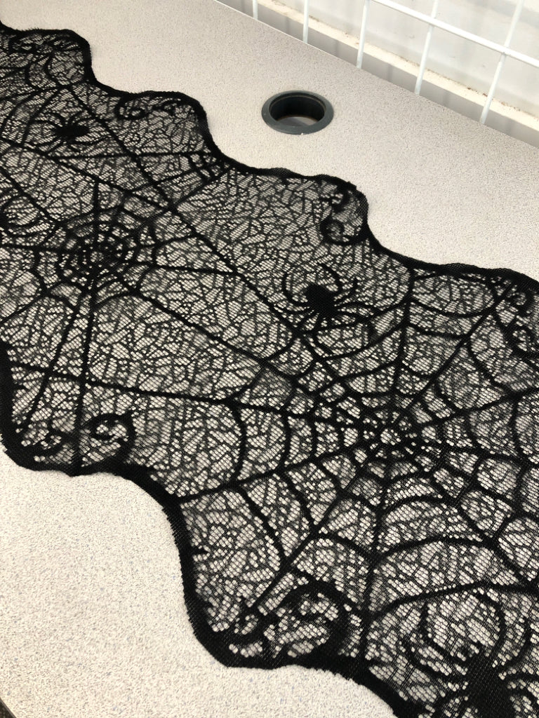 BLACK LACED SPIDER/WEB RUNNER.