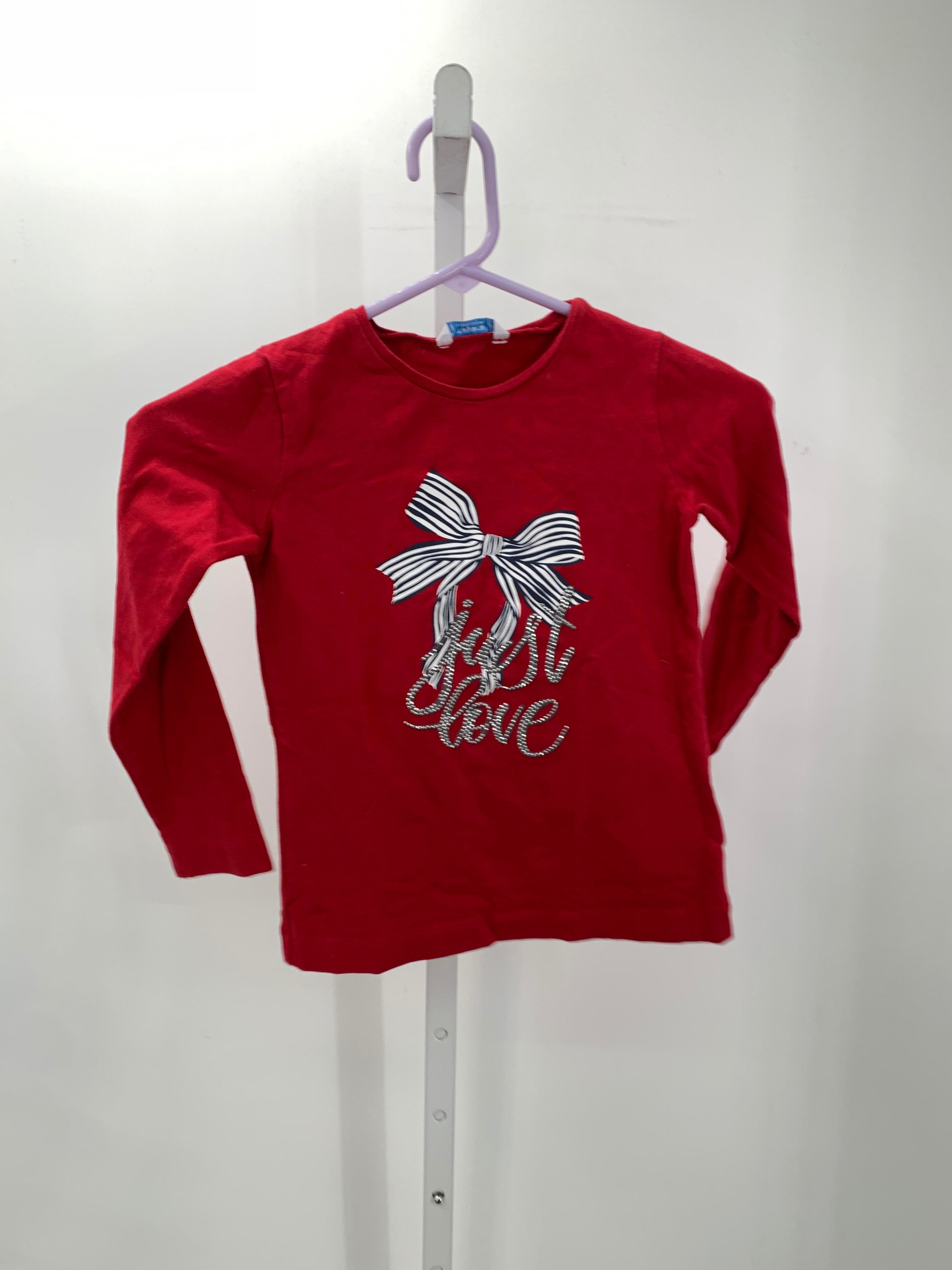 Mayoral Size 7 Girls Long Sleeve Shirt